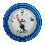 GAFFRIG 2 INCH ELECTRIC OIL LEVEL GAUGE PLATINUM / STEP RIM / BLUE