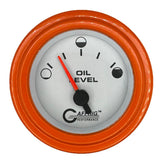 GAFFRIG 2 INCH ELECTRIC OIL LEVEL GAUGE PLATINUM / STEP RIM / ORANGE