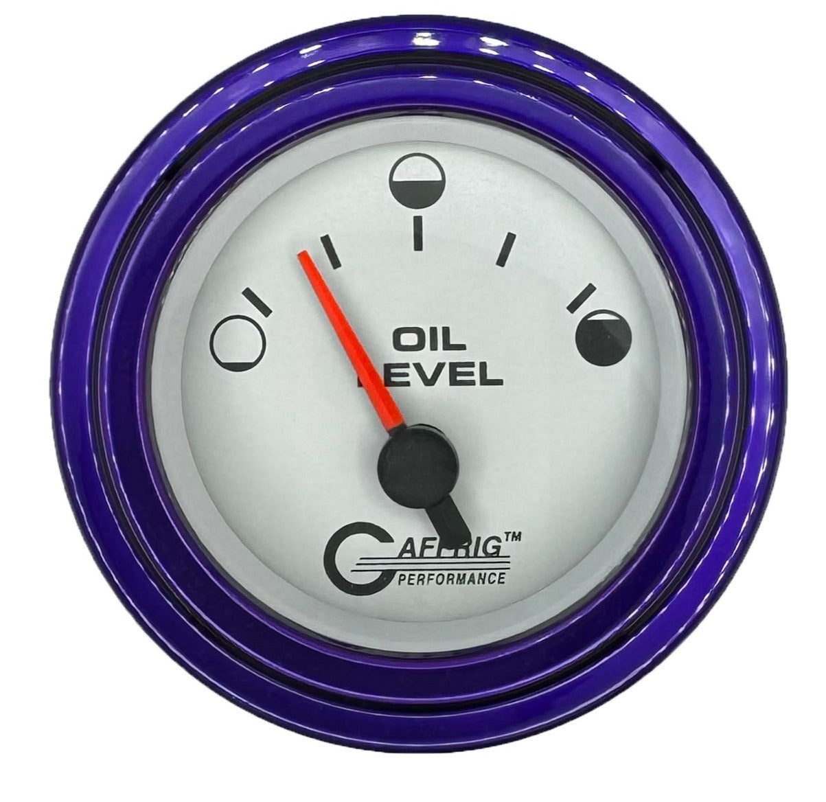 GAFFRIG 2 INCH ELECTRIC OIL LEVEL GAUGE PLATINUM / STEP RIM / PURPLE