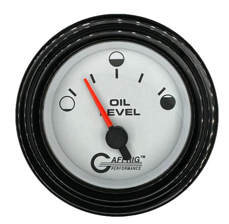 GAFFRIG 2 INCH ELECTRIC OIL LEVEL GAUGE PLATINUM / STEP RIM / BLACK