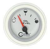 GAFFRIG 2 INCH ELECTRIC OIL LEVEL GAUGE PLATINUM / STEP RIM / WHITE