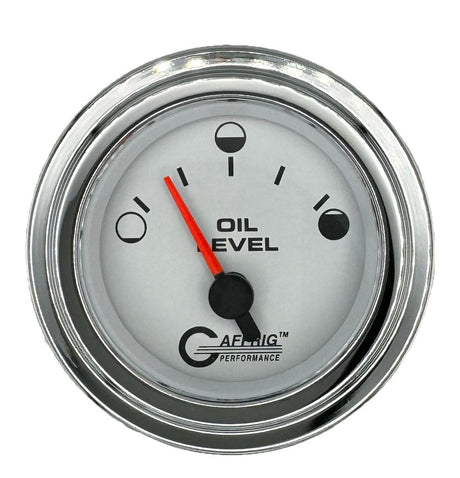 GAFFRIG 2 INCH ELECTRIC OIL LEVEL GAUGE PLATINUM / STEP RIM / CHROME