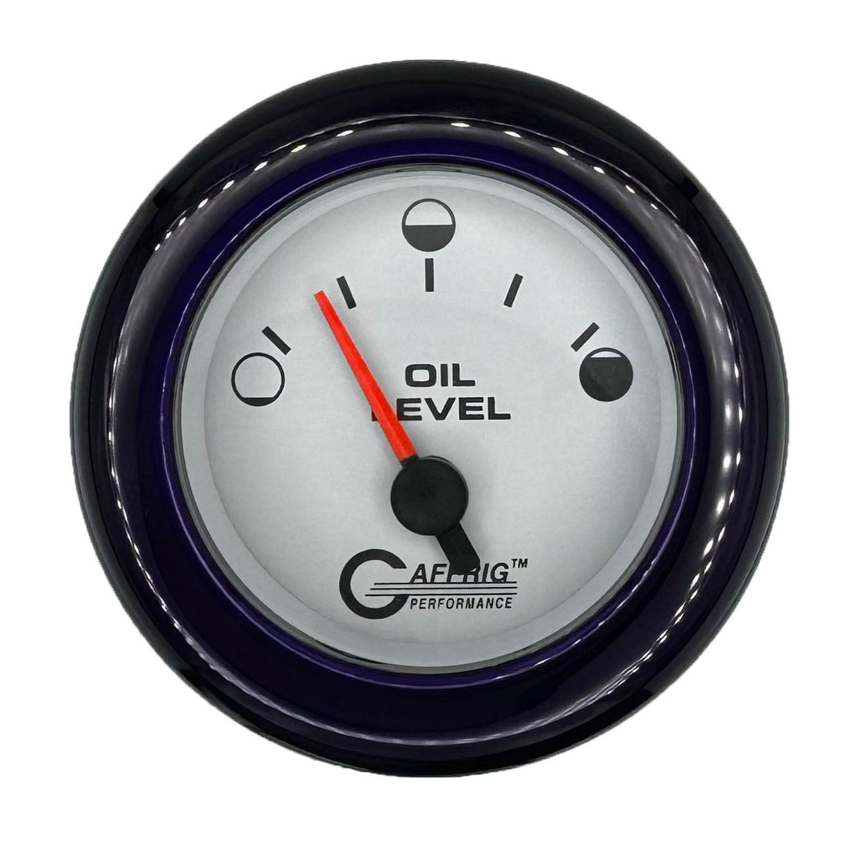 GAFFRIG 2 INCH ELECTRIC OIL LEVEL GAUGE PLATINUM / FAT RIM / PURPLE