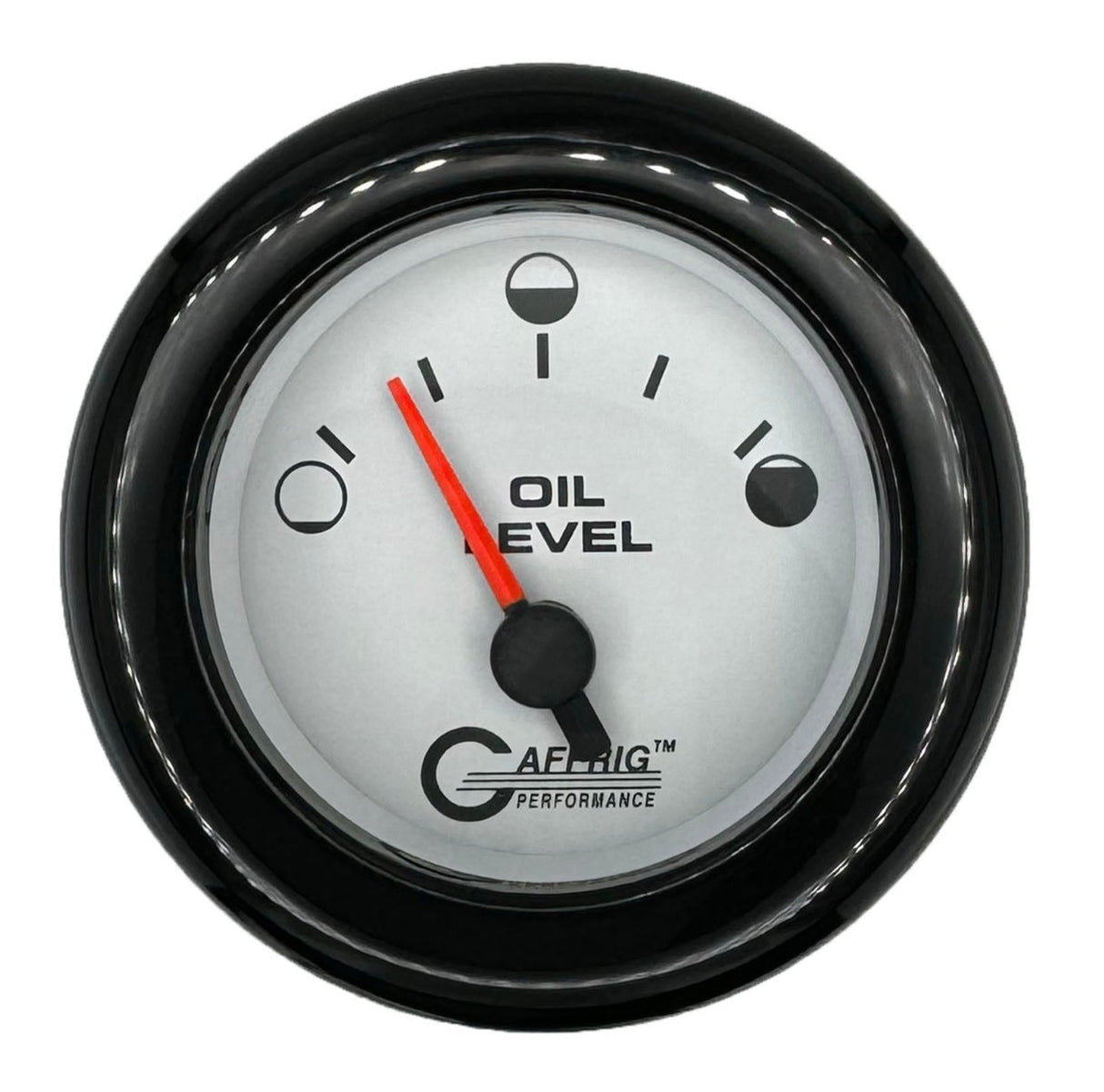 GAFFRIG 2 INCH ELECTRIC OIL LEVEL GAUGE PLATINUM / FAT RIM / BLACK