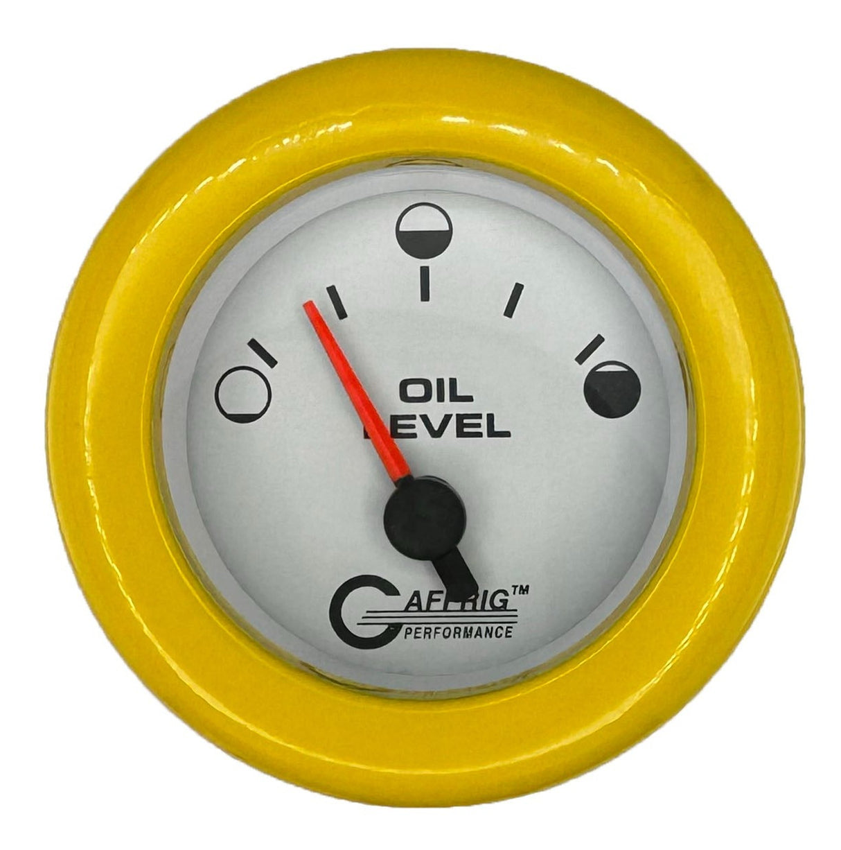 GAFFRIG 2 INCH ELECTRIC OIL LEVEL GAUGE PLATINUM / FAT RIM / YELLOW