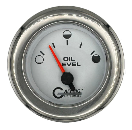 GAFFRIG 2 INCH ELECTRIC OIL LEVEL GAUGE PLATINUM / FAT RIM / CHROME