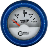 GAFFRIG PART #5876 2 INCH INTERNATIONAL ELECTRIC WATER TEMP GAUGE 40-120 C WHITE FAT RIM (218) / BLUE