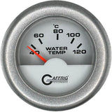 GAFFRIG PART #5876 2 INCH INTERNATIONAL ELECTRIC WATER TEMP GAUGE 40-120 C WHITE FAT RIM (218) / PLATINUM