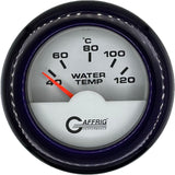 GAFFRIG PART #5876 2 INCH INTERNATIONAL ELECTRIC WATER TEMP GAUGE 40-120 C WHITE FAT RIM (218) / PURPLE