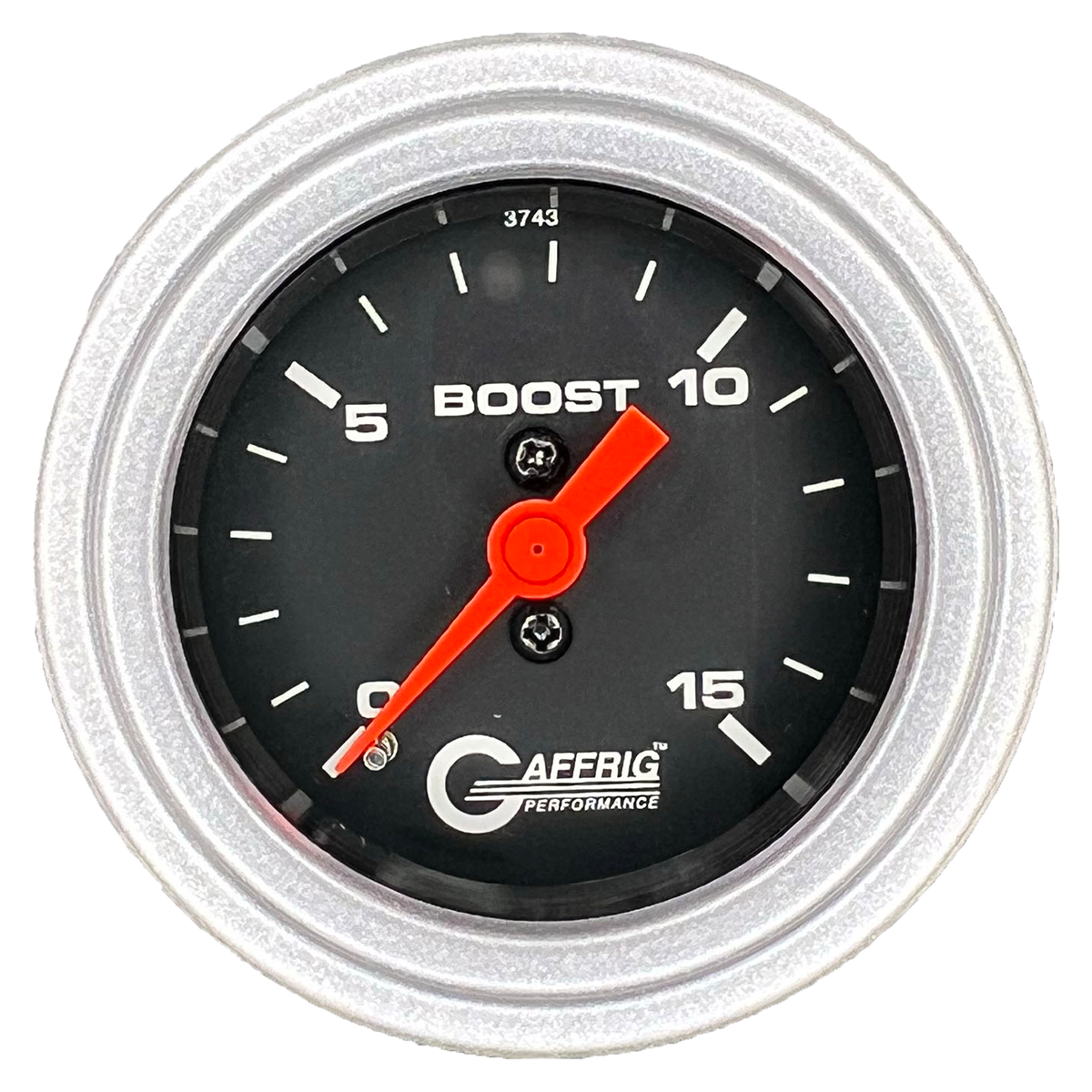 GAFFRIG 2 INCH MECHANICAL BOOST GAUGE 0-15 PSI STEP RIM (002) / PLATINUM / BLACK