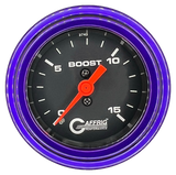 GAFFRIG 2 INCH MECHANICAL BOOST GAUGE 0-15 PSI STEP RIM (002) / PURPLE / BLACK