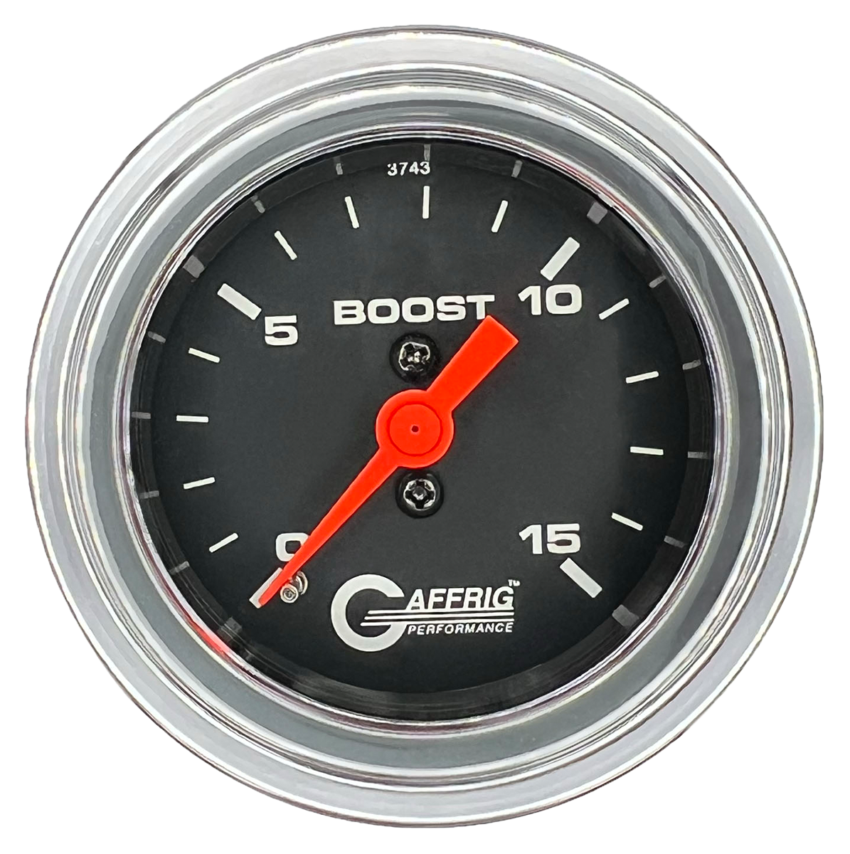 GAFFRIG 2 INCH MECHANICAL BOOST GAUGE 0-15 PSI STEP RIM (002) / CHROME/POLISHED / BLACK