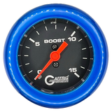 GAFFRIG 2 INCH MECHANICAL BOOST GAUGE 0-15 PSI FAT RIM (218) / BLUE / BLACK