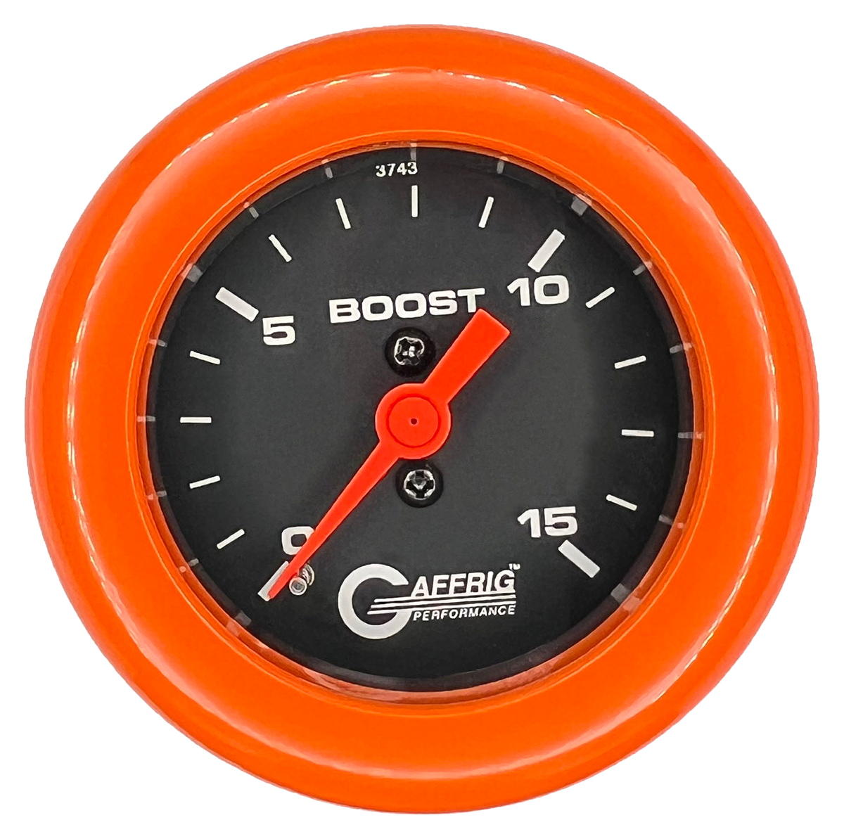 GAFFRIG 2 INCH MECHANICAL BOOST GAUGE 0-15 PSI FAT RIM (218) / ORANGE / BLACK