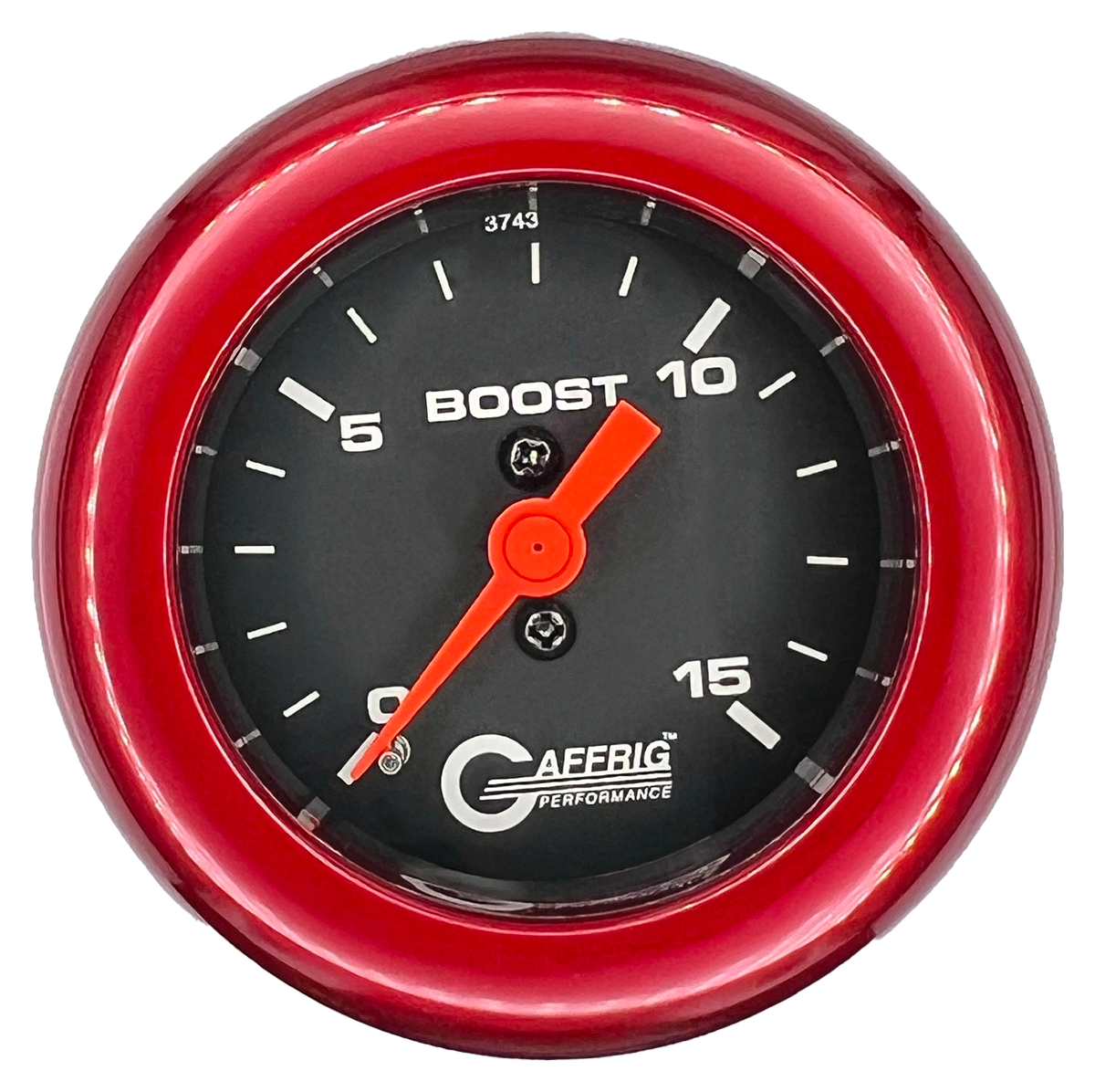 GAFFRIG 2 INCH MECHANICAL BOOST GAUGE 0-15 PSI FAT RIM (218) / RED / BLACK