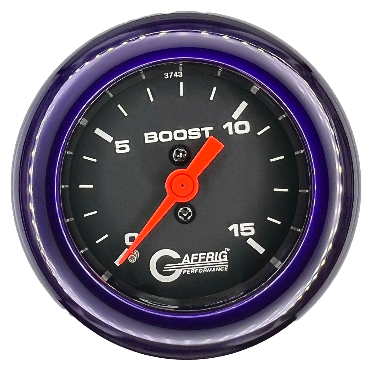 GAFFRIG 2 INCH MECHANICAL BOOST GAUGE 0-15 PSI FAT RIM (218) / PURPLE / BLACK