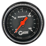 GAFFRIG 2 INCH MECHANICAL BOOST GAUGE 0-15 PSI FAT RIM (218) / BLACK / BLACK