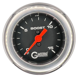 GAFFRIG 2 INCH MECHANICAL BOOST GAUGE 0-15 PSI FAT RIM (218) / CHROME/POLISHED / BLACK