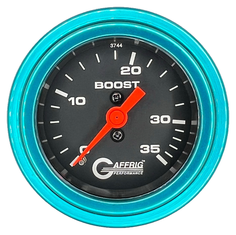 GAFFRIG 2 INCH MECHANICAL BOOST 0-35 PSI GAUGE STEP RIM (002) / TEAL / BLACK