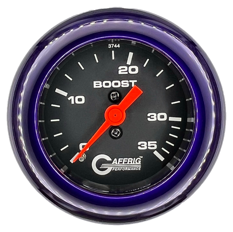 GAFFRIG 2 INCH MECHANICAL BOOST 0-35 PSI GAUGE FAT RIM (218) / PURPLE / BLACK