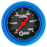 GAFFRIG 2 INCH MECHANICAL FUEL PRESSURE 0-100 PSI GAUGE STEP RIM (002) / BLUE / BLACK