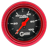GAFFRIG 2 INCH MECHANICAL FUEL PRESSURE 0-100 PSI GAUGE STEP RIM (002) / RED / BLACK