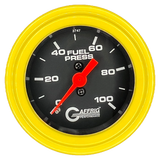 GAFFRIG 2 INCH MECHANICAL FUEL PRESSURE 0-100 PSI GAUGE STEP RIM (002) / YELLOW / BLACK