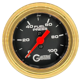 GAFFRIG 2 INCH MECHANICAL FUEL PRESSURE 0-100 PSI GAUGE STEP RIM (002) / GOLD / BLACK