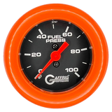 GAFFRIG 2 INCH MECHANICAL FUEL PRESSURE 0-100 PSI GAUGE FAT RIM (218) / ORANGE / BLACK