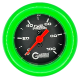 GAFFRIG 2 INCH MECHANICAL FUEL PRESSURE 0-100 PSI GAUGE FAT RIM (218) / LIME GREEN / BLACK