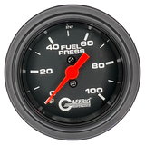 GAFFRIG 2 INCH MECHANICAL FUEL PRESSURE 0-100 PSI GAUGE STEP RIM (002) / BLACK / BLACK