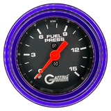 GAFFRIG 2 INCH MECHANICAL FUEL PRESSURE 0-015 PSI GAUGE STEP RIM (002) / PURPLE / BLACK