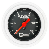 GAFFRIG 2 INCH MECHANICAL FUEL PRESSURE 0-015 PSI GAUGE STEP RIM (002) / WHITE / BLACK