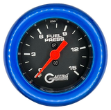 GAFFRIG 2 INCH MECHANICAL FUEL PRESSURE 0-015 PSI GAUGE FAT RIM (218) / BLUE / BLACK