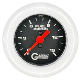 GAFFRIG 2 INCH MECHANICAL FUEL PRESSURE 0-015 PSI GAUGE FAT RIM (218) / WHITE / BLACK