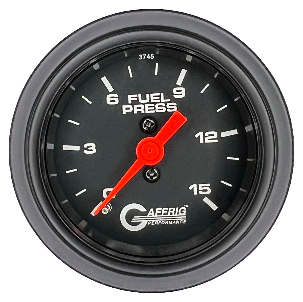 GAFFRIG 2 INCH MECHANICAL FUEL PRESSURE 0-015 PSI GAUGE STEP RIM (002) / BLACK / BLACK