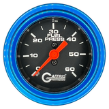 GAFFRIG 2 INCH MECHANICAL FUEL PRESSURE GAUGE 0-60 PSI GAUGE STEP RIM (002) / BLUE / BLACK