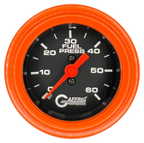 GAFFRIG 2 INCH MECHANICAL FUEL PRESSURE GAUGE 0-60 PSI GAUGE STEP RIM (002) / ORANGE / BLACK