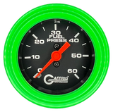 GAFFRIG 2 INCH MECHANICAL FUEL PRESSURE GAUGE 0-60 PSI GAUGE STEP RIM (002) / LIME GREEN / BLACK