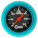 GAFFRIG 2 INCH MECHANICAL FUEL PRESSURE GAUGE 0-60 PSI GAUGE STEP RIM (002) / TEAL / BLACK