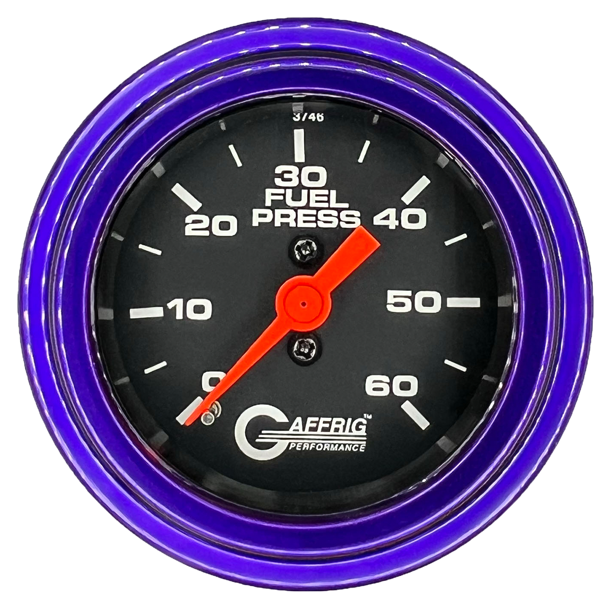 GAFFRIG 2 INCH MECHANICAL FUEL PRESSURE GAUGE 0-60 PSI GAUGE STEP RIM (002) / PURPLE / BLACK