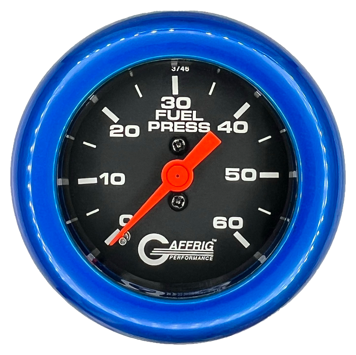 GAFFRIG 2 INCH MECHANICAL FUEL PRESSURE GAUGE 0-60 PSI GAUGE FAT RIM (218) / BLUE / BLACK