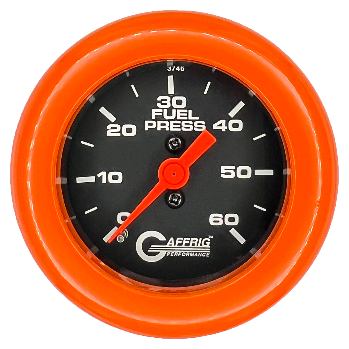 GAFFRIG 2 INCH MECHANICAL FUEL PRESSURE GAUGE 0-60 PSI GAUGE FAT RIM (218) / ORANGE / BLACK