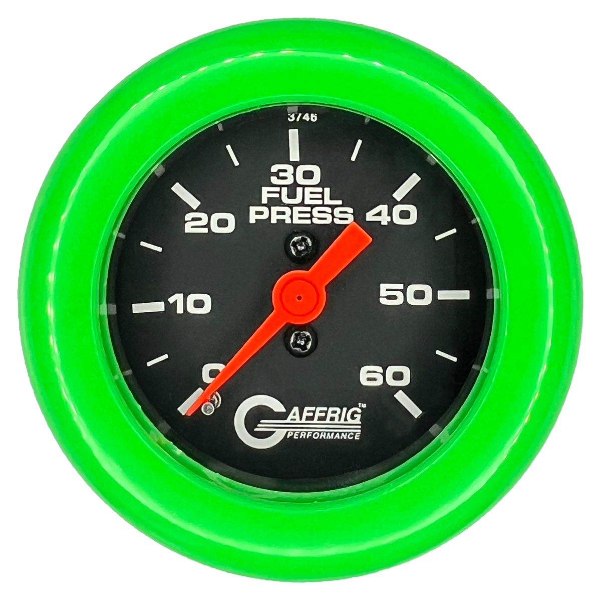 GAFFRIG 2 INCH MECHANICAL FUEL PRESSURE GAUGE 0-60 PSI GAUGE FAT RIM (218) / LIME GREEN / BLACK