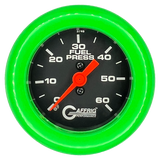 GAFFRIG 2 INCH MECHANICAL FUEL PRESSURE GAUGE 0-60 PSI GAUGE FAT RIM (218) / LIME GREEN / BLACK