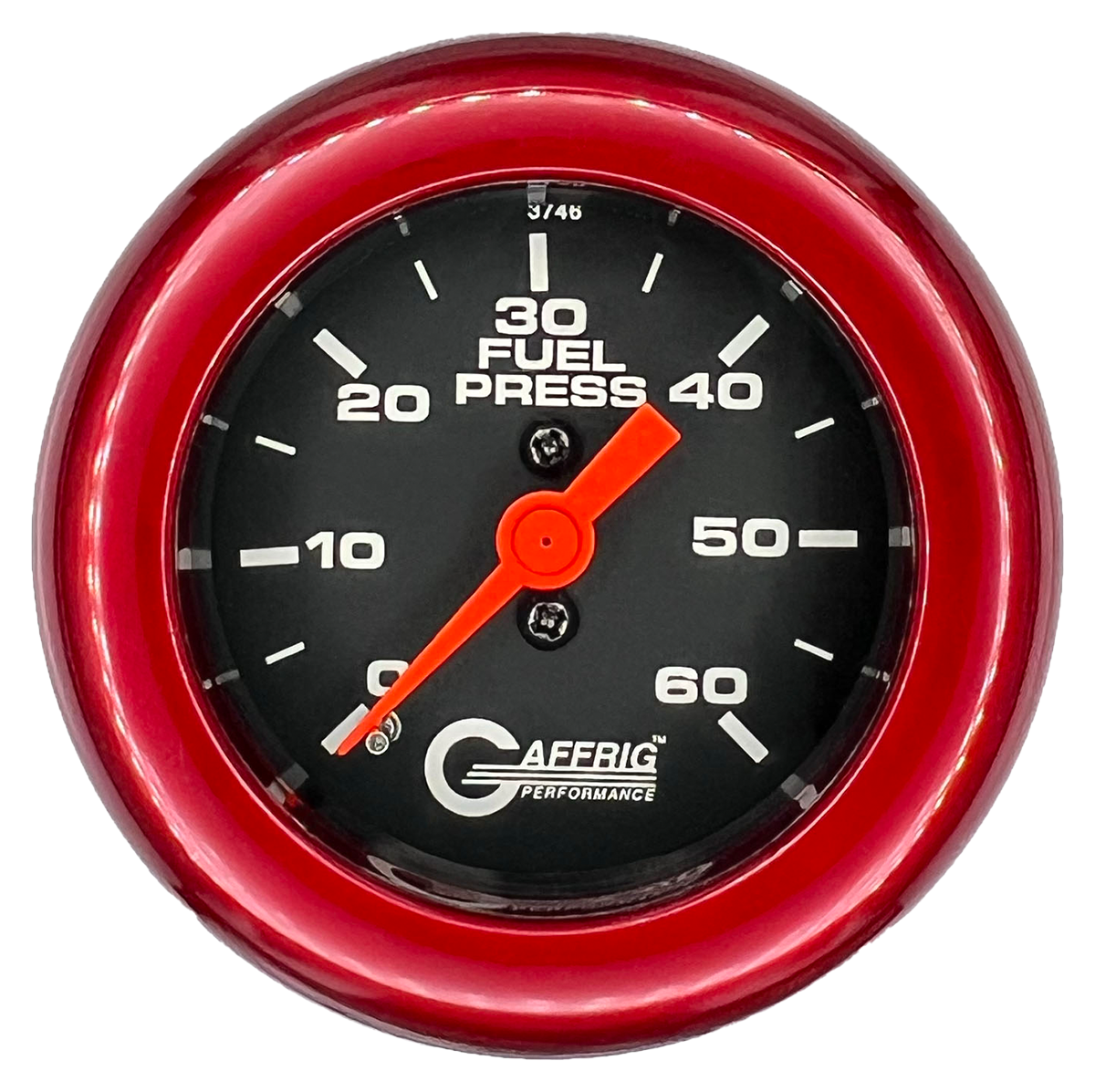 GAFFRIG 2 INCH MECHANICAL FUEL PRESSURE GAUGE 0-60 PSI GAUGE FAT RIM (218) / RED / BLACK