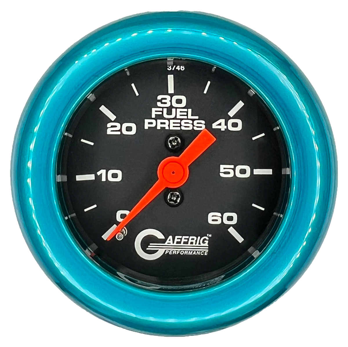 GAFFRIG 2 INCH MECHANICAL FUEL PRESSURE GAUGE 0-60 PSI GAUGE FAT RIM (218) / TEAL / BLACK