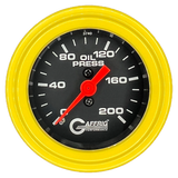 GAFFRIG 2 INCH MECHANICAL OIL PRESSURE 0-200 PSI GAUGE STEP RIM (002) / YELLOW / BLACK