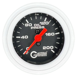 GAFFRIG 2 INCH MECHANICAL OIL PRESSURE 0-200 PSI GAUGE STEP RIM (002) / WHITE / BLACK