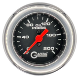 GAFFRIG 2 INCH MECHANICAL OIL PRESSURE 0-200 PSI GAUGE FAT RIM (218) / CHROME/POLISHED / BLACK